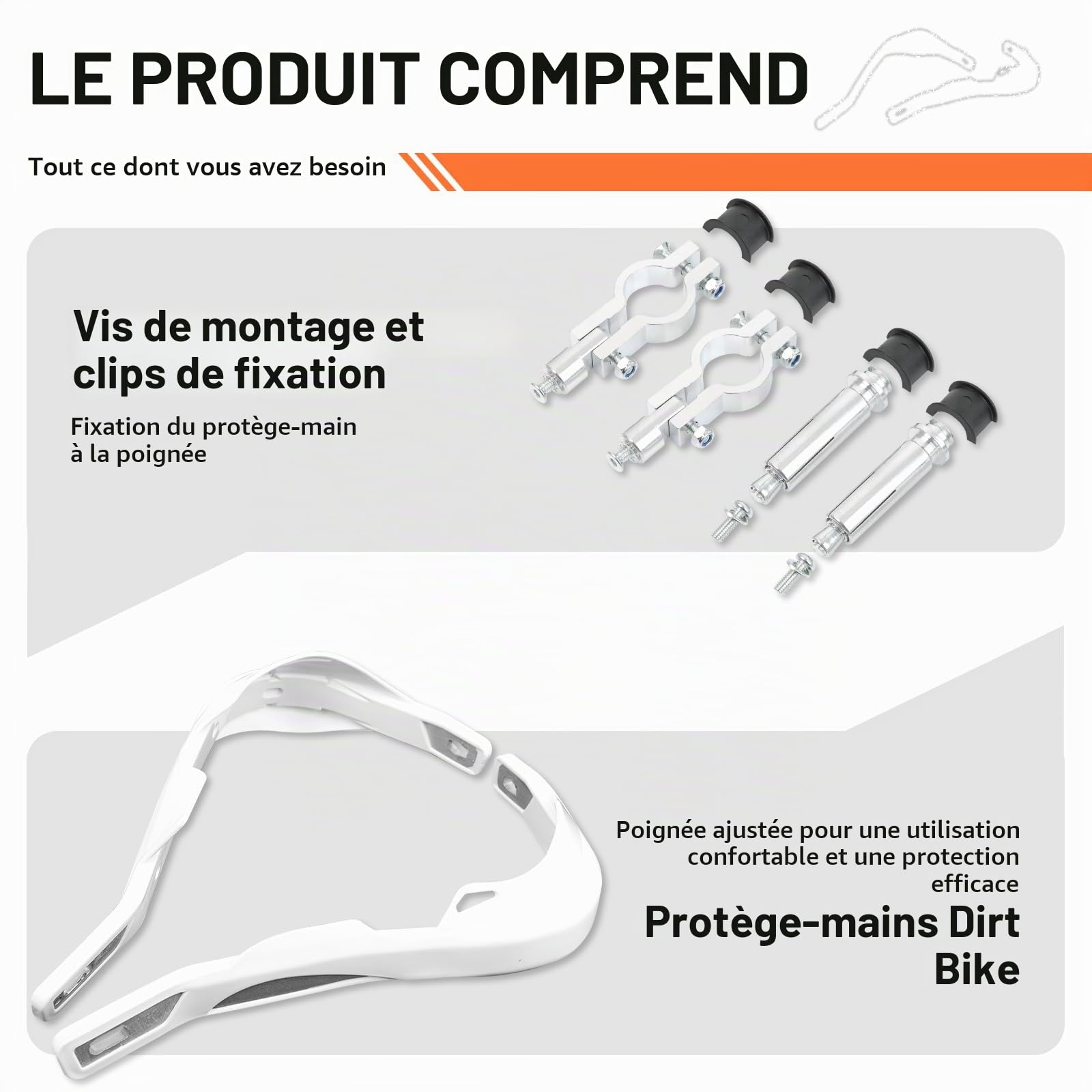 DREAMIZER Protège Mains de Moto Aluminium 7/8" 22mm et 1 1/8" 28mm Protège Mains Cross pour Tout-Terrain ATV pour Motocross Dirt Pit Bike Enduro sur Ron TTR 125 ATV Motocross MX