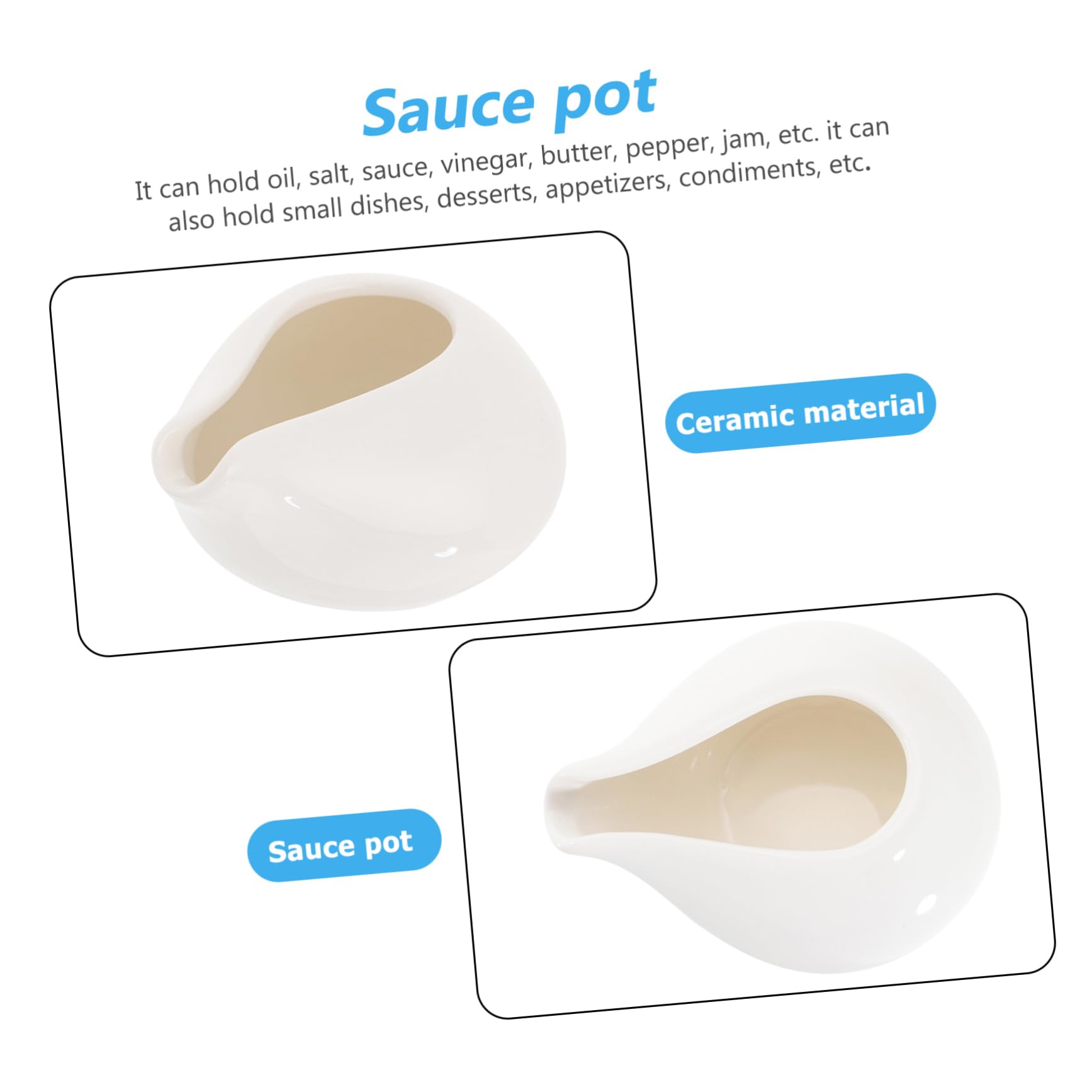CIYODO 1pc Ceramic Sauce Pot Gravy Fruit Bowl Seasoning Bowl Small Syrup Pitcher Powdered Creamer for Coffee Milk Bowl Coffee Container Seasoning Dish Plush Brooch Pin Soy Ceramics White