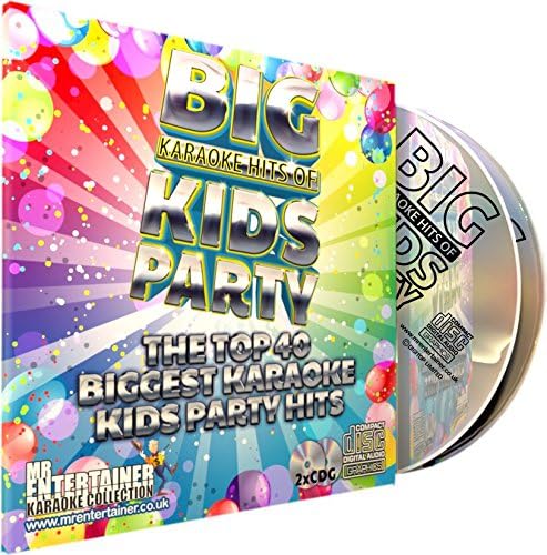 Mr Entertainer Big Karaoke Hits of Kids Party - Double CD+G (CDG) Pack. Top 40 Greatest Childrens Party Songs