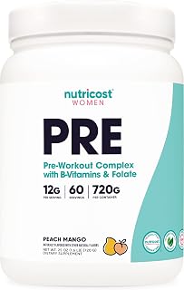 Nutricost Pre-Workout Powder for Women, Peach Mango, 60 Servings