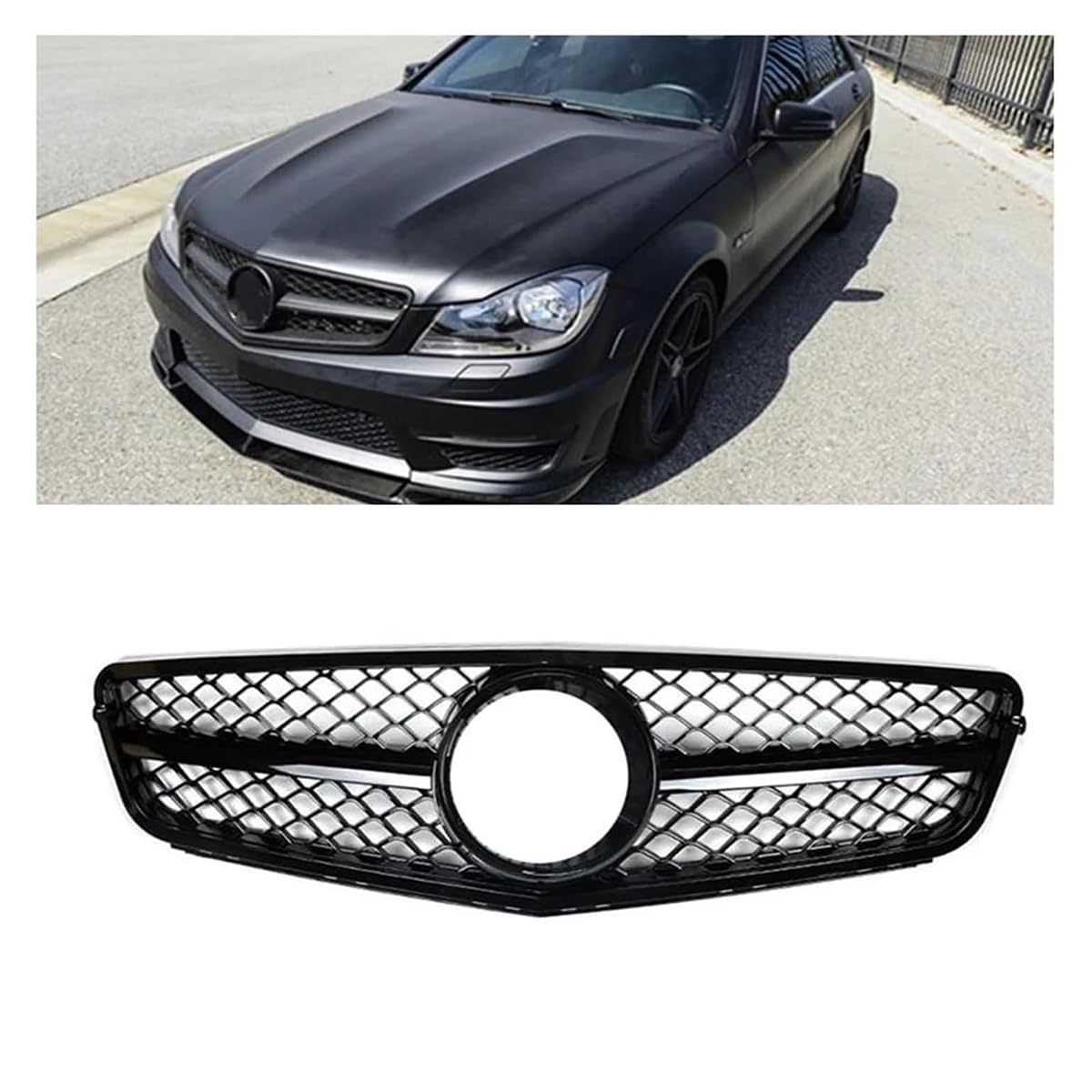 BXQDAM Front grille,Compatible with Mercedes-Benz W204 C-Class C180 C200 C250 C300 C43 2008-2014,Front grille parts