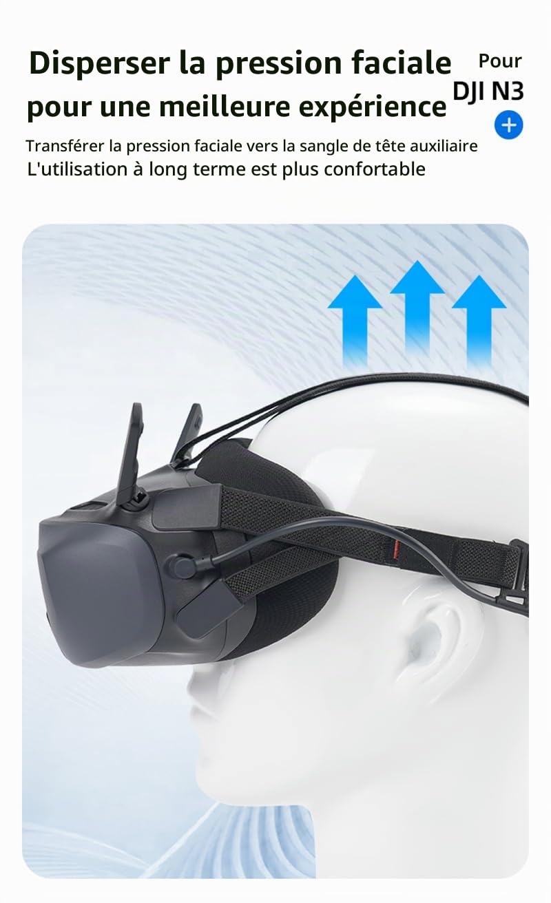 Bandeau pour DJI Goggles N3, facile à porter et confortable, ceinture de décompression, accessoire de drone DJI Neo/Avata 2 Motion Fly More Combo (simple)