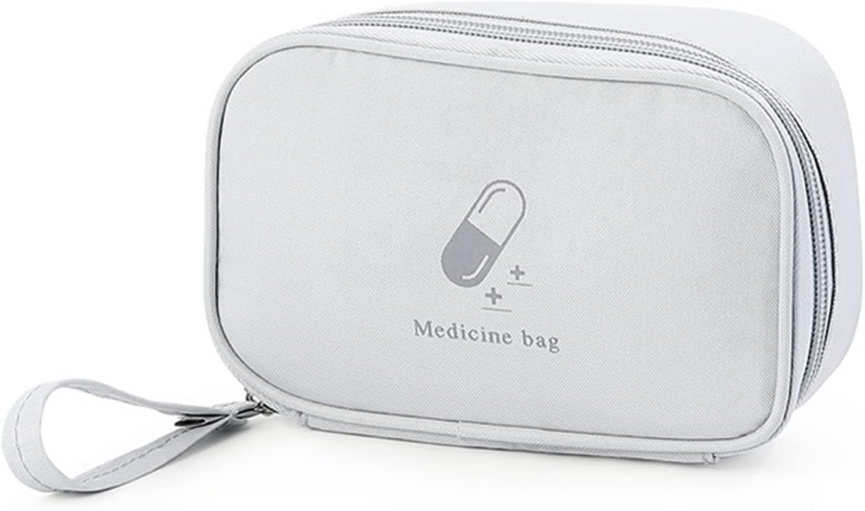 Hoomall Portable First Aid Bag Waterproof Emergency Treatment Medicine Bag Travel Medical Supplies Cosmetic Organizer Trauma Kit for Traveling Hiking Camping Backpacking Cycling(Grey，17 * 6 * 11cm)