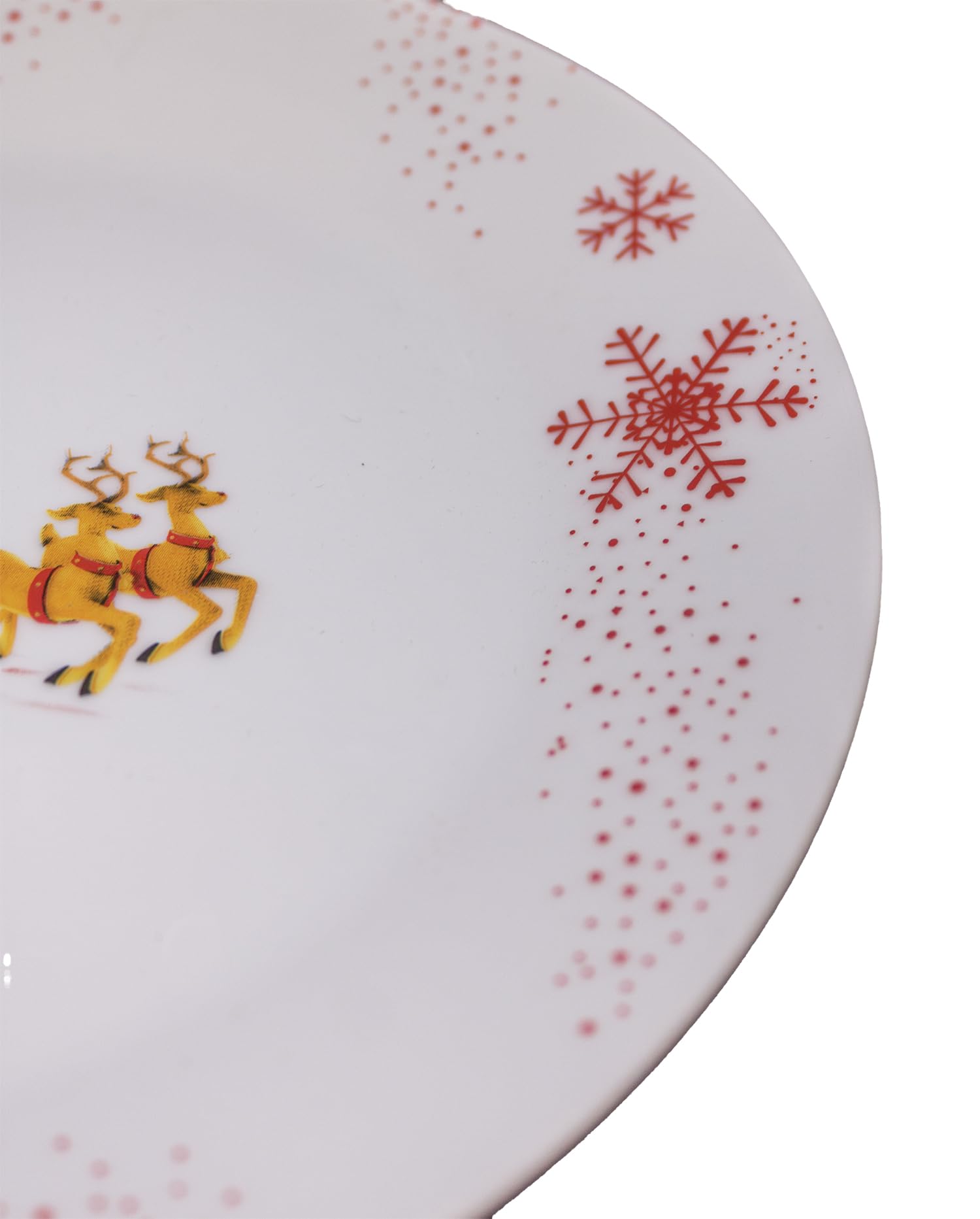 Juego de 18 platos de porcelana de Navidad para 6 personas con decoración de Papá Noel, renos y trineo