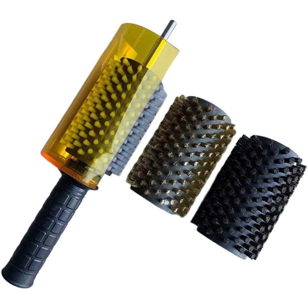 Kit De Cepillos De Cera para Snowboard con Cubierta De De Eje, Cepillo De Rodillo De Crin De Latón Y Nailon, Cera para Esquís, Juego De Cepillos para Esquí