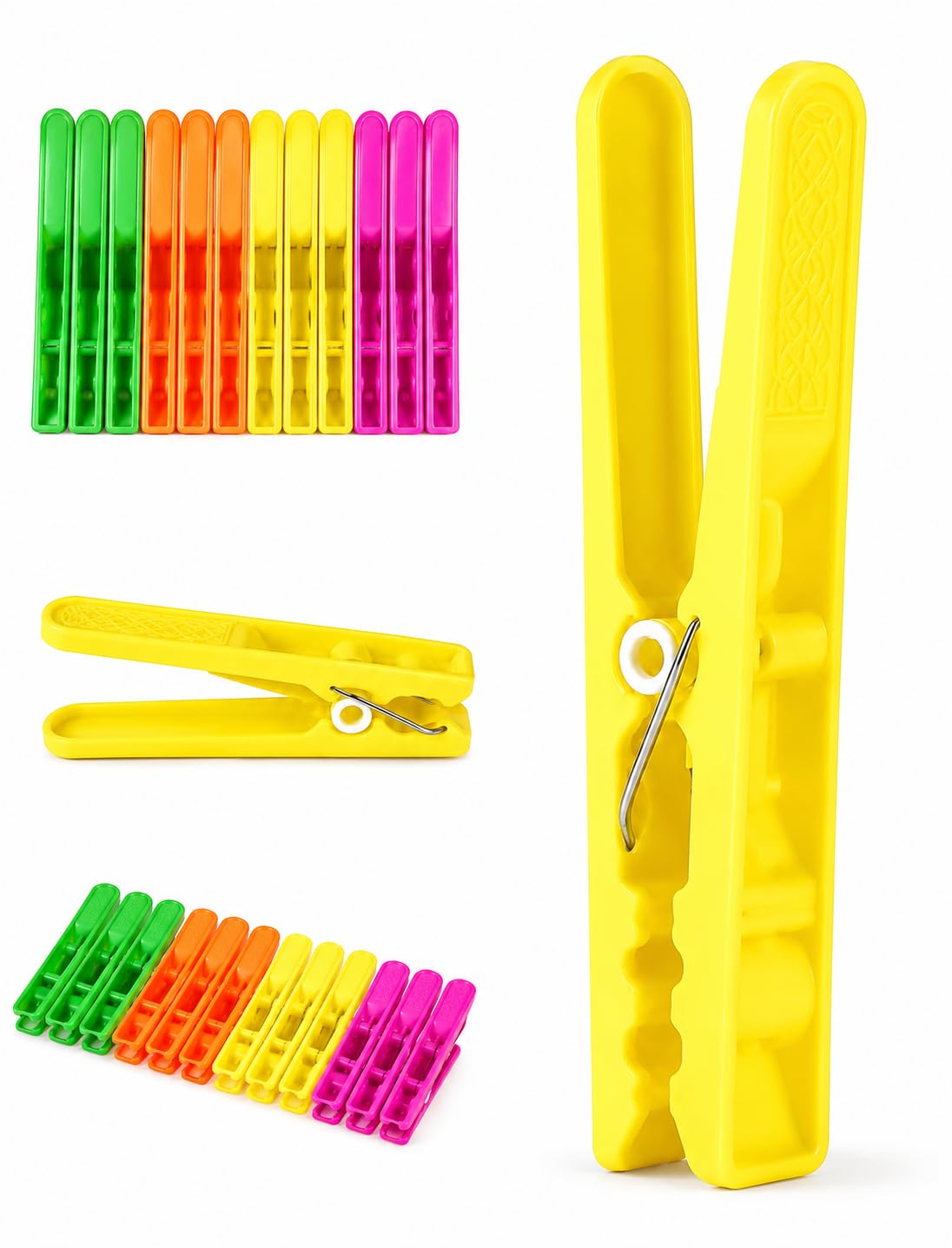 Multicolour Heavy Duty Plastic Cloth Clips Pack of 48 | Strong Grip, Durable Build, Multipurpose Use, Assorted Colours, Metal Spring-image-12