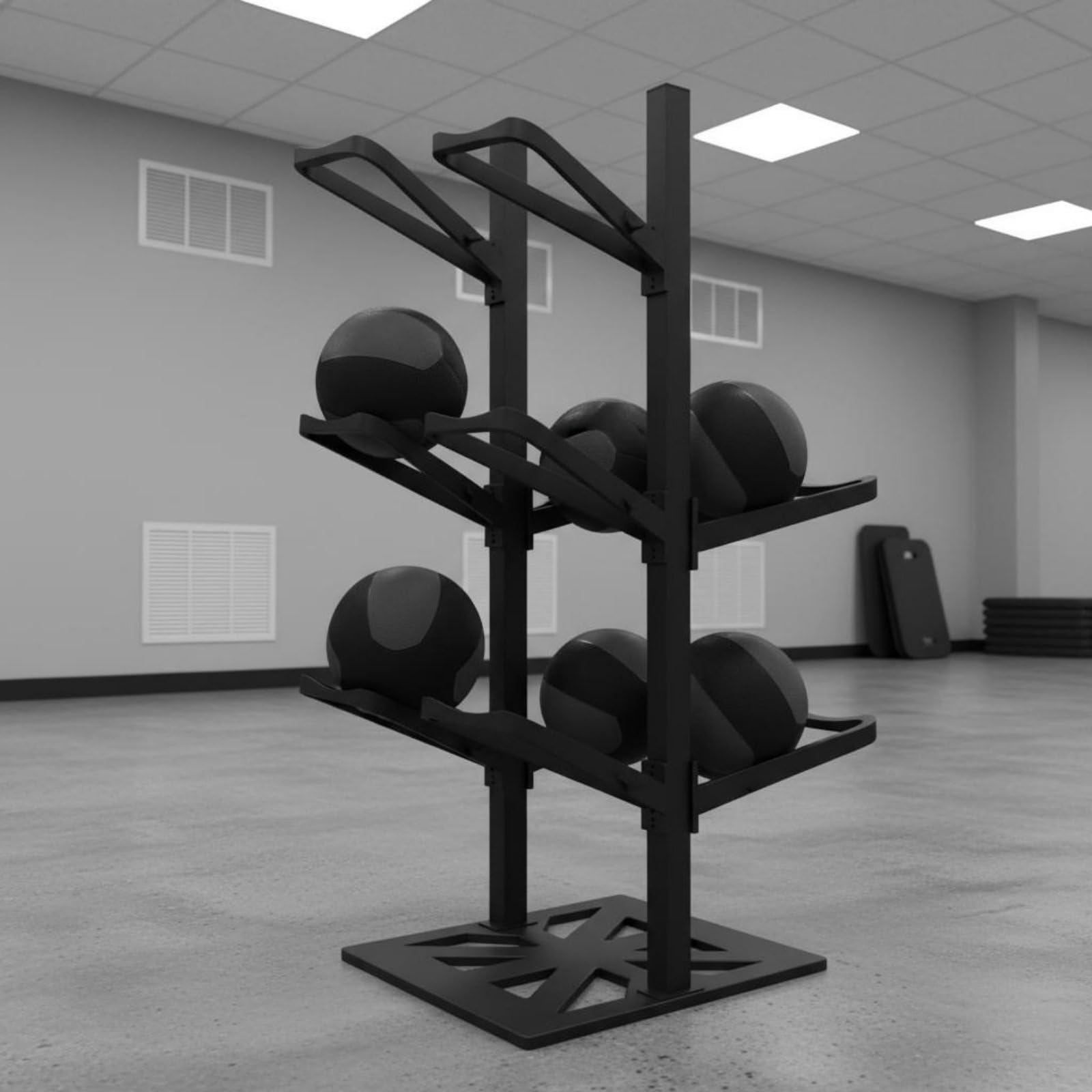 Estante de Balones Organizador Soporte de Pelotas Torre de Almacenamiento Carro de Balones Acero y Resistente con Base Estable y Ganchos Laterales Adecuado para Hogar Garaje Sala de Juegos