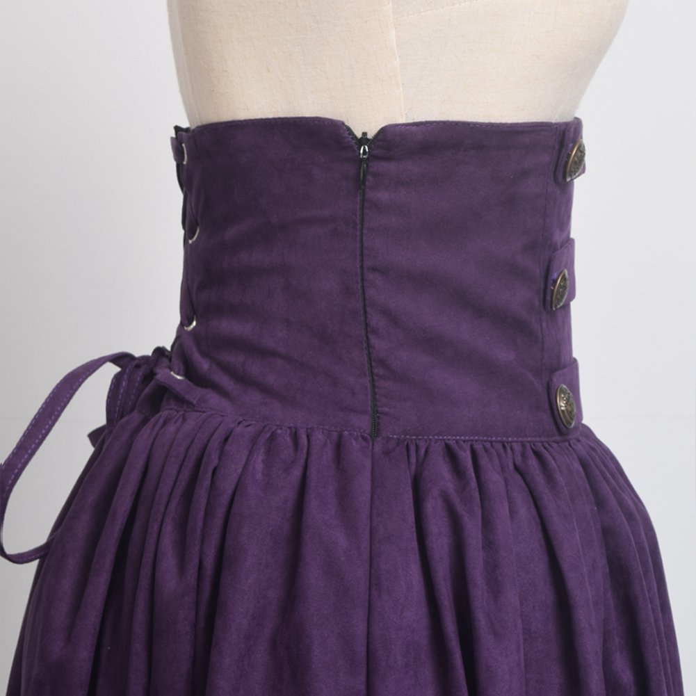 BLESSUME Gothic Lolita Steampunk High Waist Walking Skirt