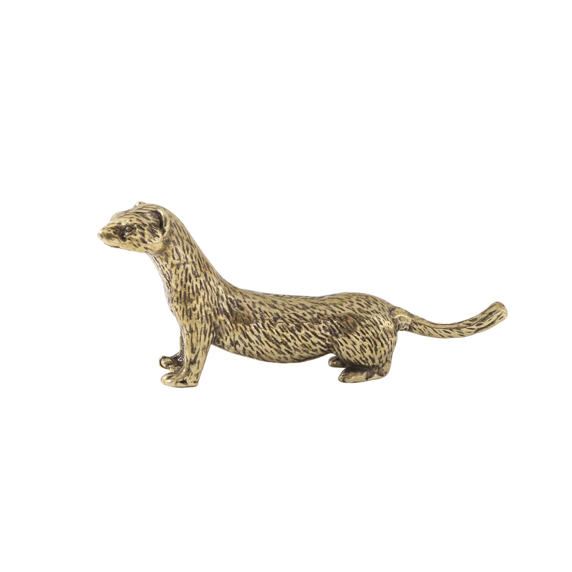 NGDFGR Brass Cute Small Otter Miniature Statue,Metal Animal Otter Sculpture Desktop Ornament Home Bonsai Micro Landscape Decor Accessories