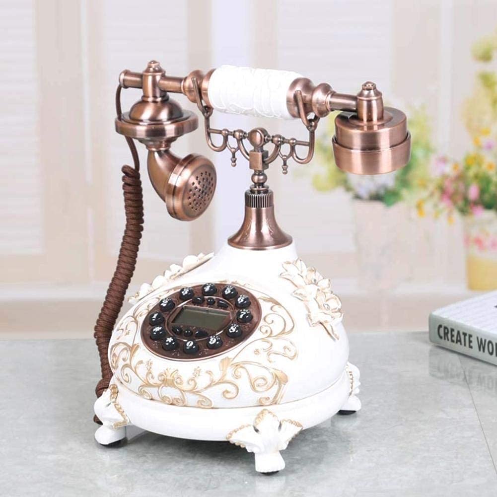 Telefono europeo retrò vecchio stile - Telefono retrò con filo - Telefoni decorativi vintage Suoneria tradizionale Decorazione Feng Shui Telefono artigianale Telefono fisso, Telefono montato a pare