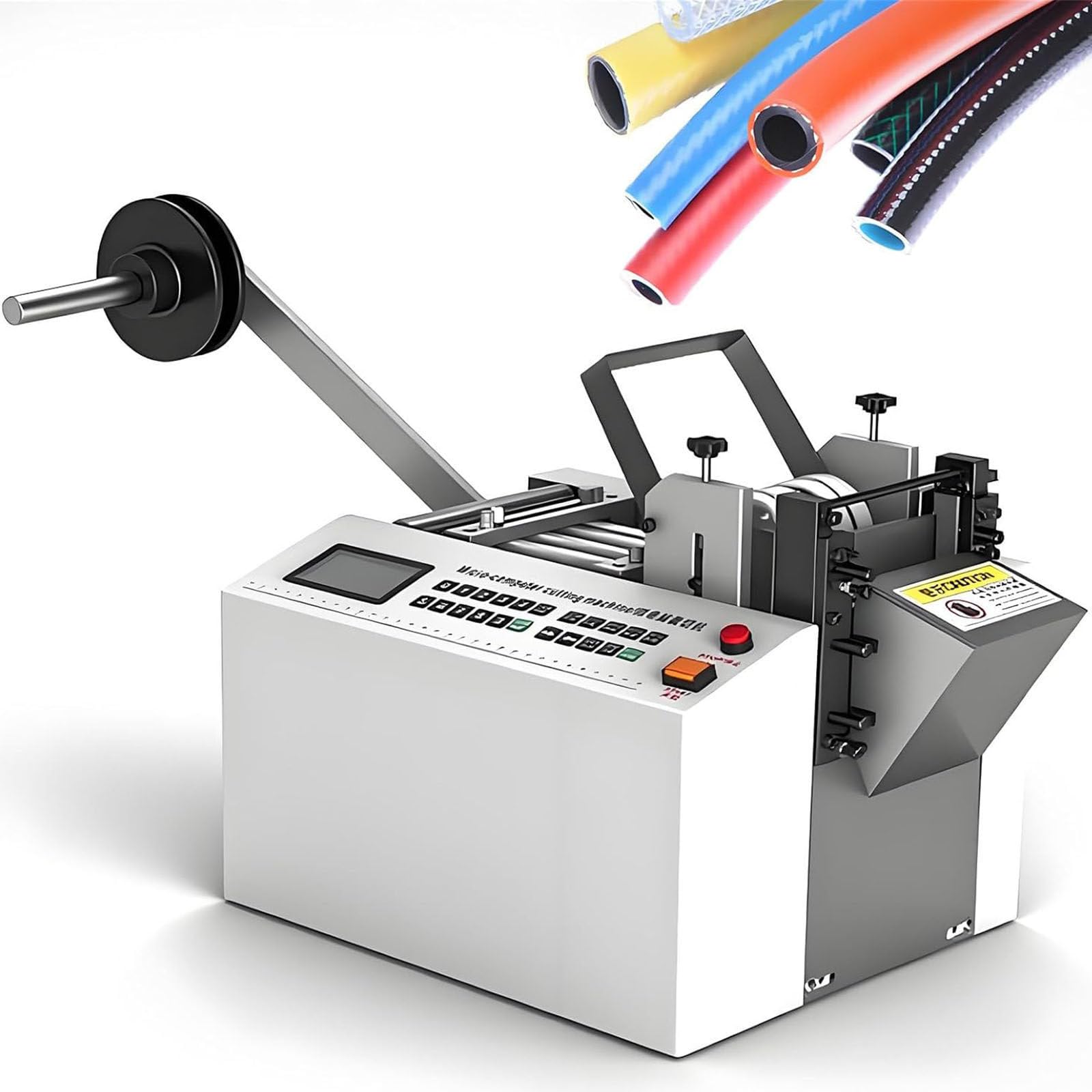 YXYLJOZ Fully Automatic Heat-Shrink Tube Cutting Machine with Micro Computer Control, 600W Electric Cable Pipe Cutters for Precise Sleeve and Plastic Tube Applications