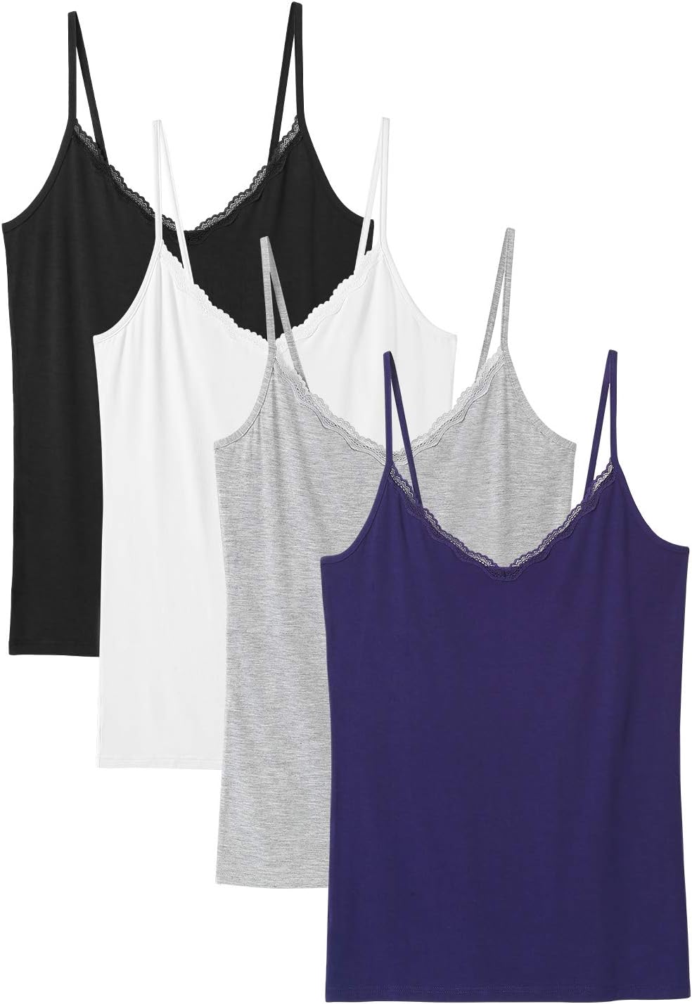 Rosyline V Neck Camisoles for Women Adjustable Lace Cami Undershirt Spaghetti Strap Lace Tank Tops