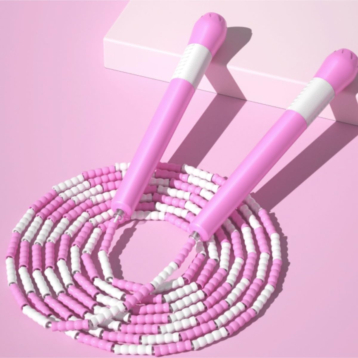 有酸素運動トレーニング用スキップロープ 竹製ソフトビーズ 男の子と女の子 調節可能な縄跳び フィットネス エクササイズ スポーツ用品
