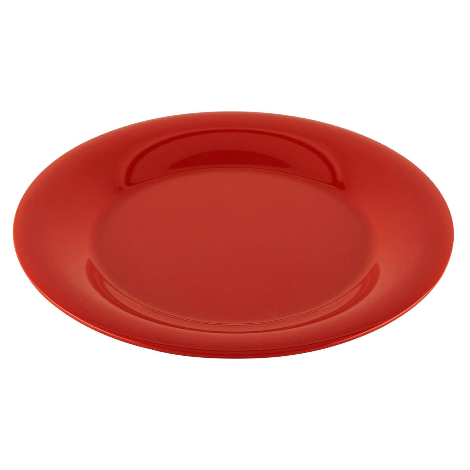 G.E.T. 10.5" Cranberry Heavy-Duty Wide Rim Melamine Plastic Dinner Plate (Set of 4)