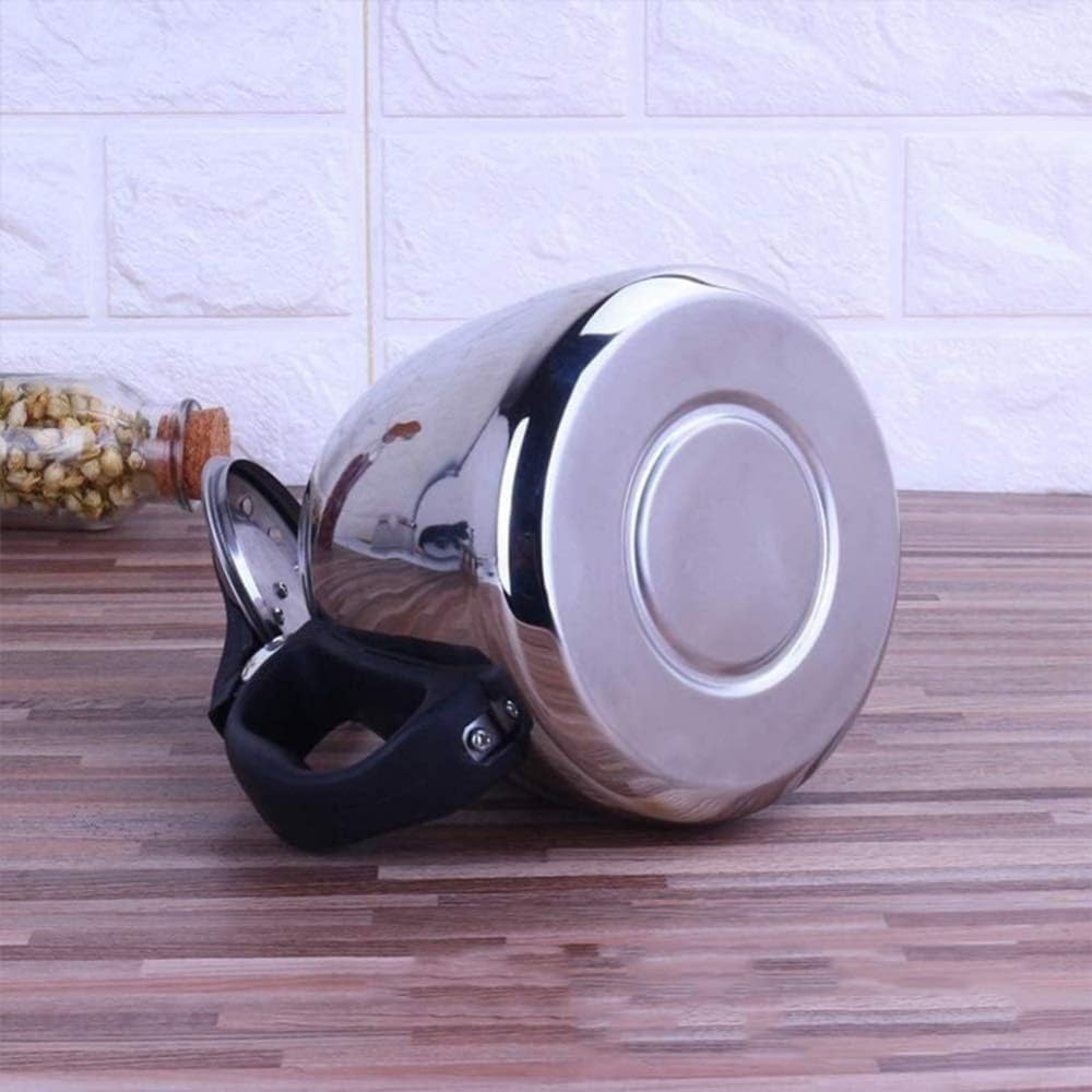 Tetera de acero inoxidable 304 de 1,2 l con silbato superior con mango ergonómico, ideal para cocina y camping