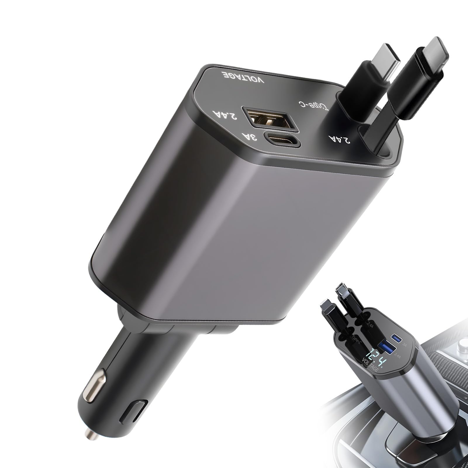 Adattatore Splitter Per Presa Accendisigari USB 4 In 1 USB C Per Auto 36w Con 3 - Foto 8