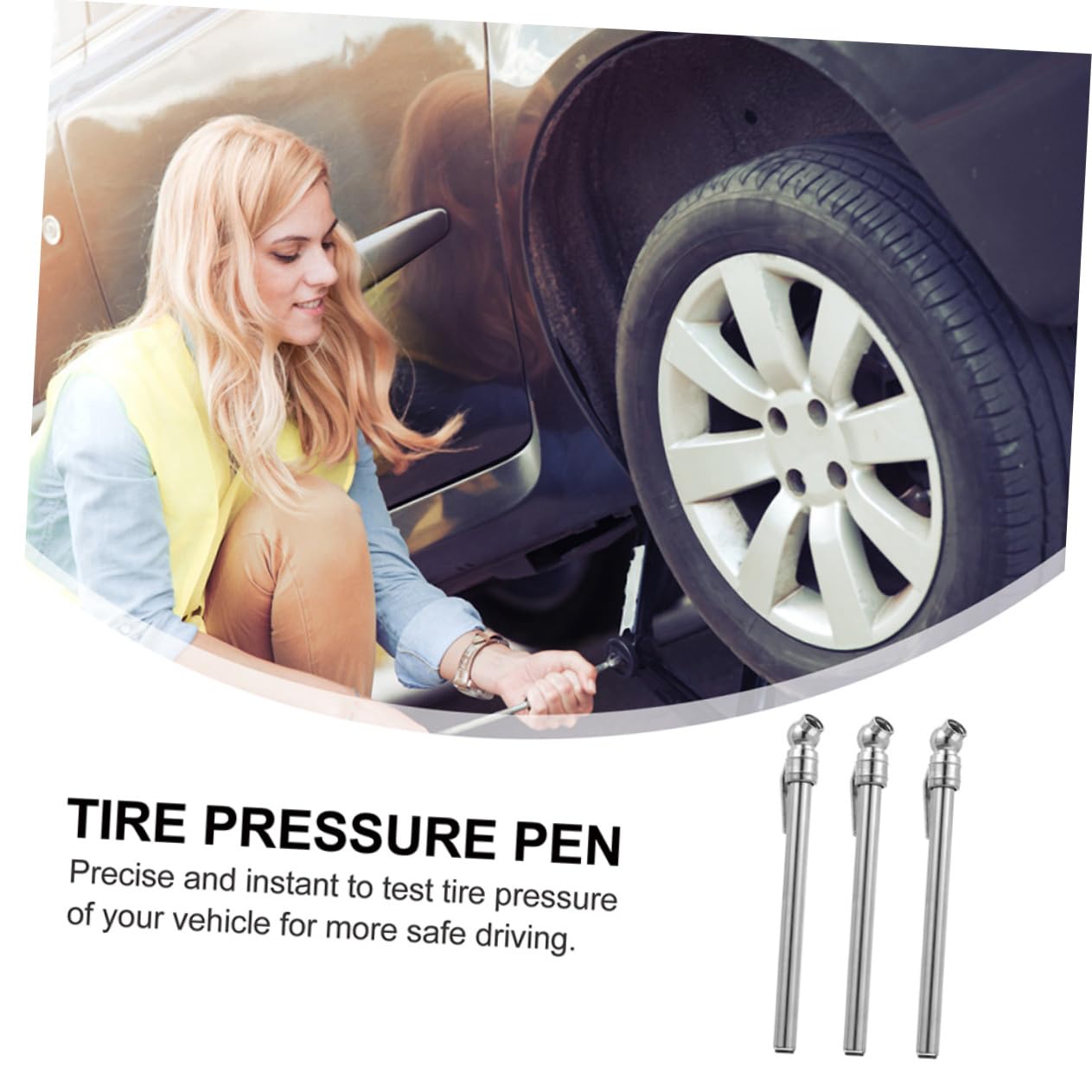 Cabilock 5Pcs Portable Pen Type Tire Pressure Gauge for Cars Trucks Suvs Motorcycles Durable Easy to Use Tire Checker Compact Design for Travel