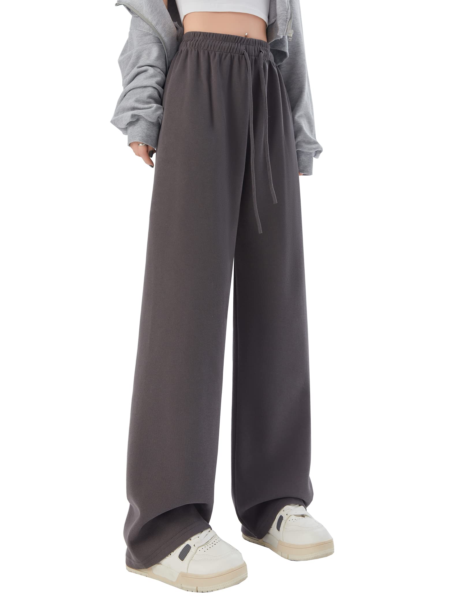 Kiench Teens Girls' Straight Leg Sweatpants High Waisted Baggy Joggers Drawstring