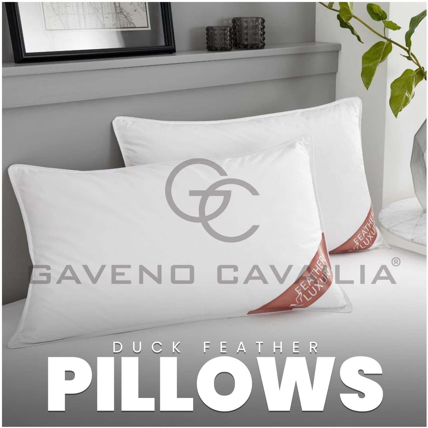 Cuscini In Piuma D'Anatra Qualità Hotel: Set Da 2 Morbidi E Traspiranti 50x70cm. Supporto Medio Per Un Sonno Ristoratore, Ideali Per Dormire Su Schiena O Fianco. Bianchi - 5
