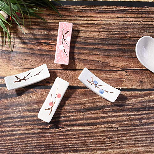 Japanese Style set of 4pcs Ceramic Chopstick Stand Rest Rack Spoon Fork Knife Holder Set - Thumbnail 3