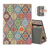 Retear Case for Amazon Kindle Fire HD 10 (ONLY fit 11th Generation 2021 Release) & Fire HD 10 Plus Tablet 10.1', Slim Folding Stand Cover with Auto Wake/Sleep & Hand Strap, Mandala Flower