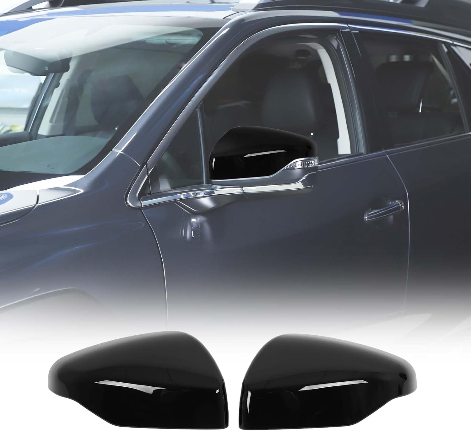 Side Rearview Mirror Cover for S-ubaru Outback 2021-2024 Accessories, ABS Car Side Door Exterior Mirror Guard Cover Caps (Glossy Black)