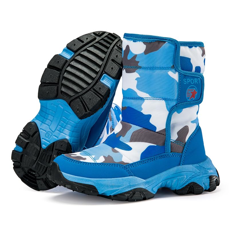 Girls Boys Snow Boots Water-Resistant Outdoor Warm Cozy Anti-Slip Winter Shoes for Little/Big Kids