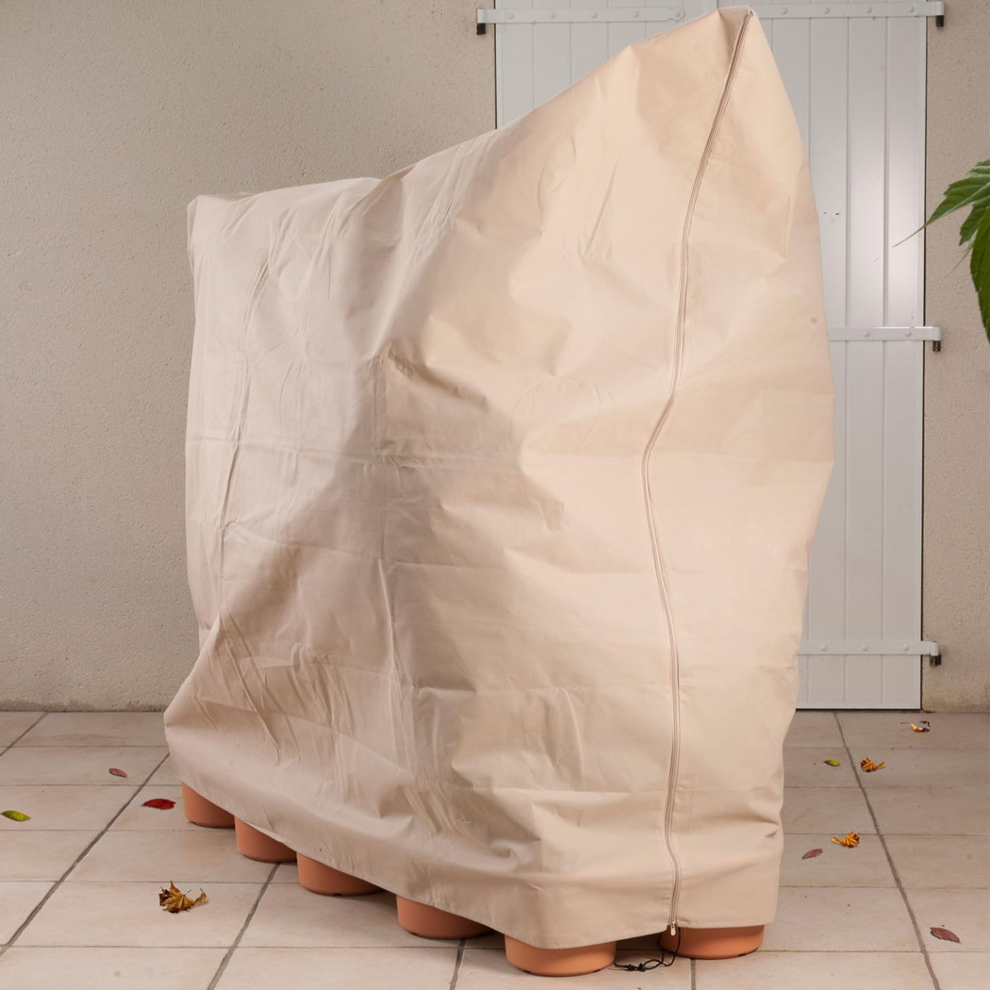 Housse D'hivernage Pour Plantes En Pots – 2 Pièces 50x100cm, Tissu Résistant 80g/m², Zip Et Cordon De Serrage - 2