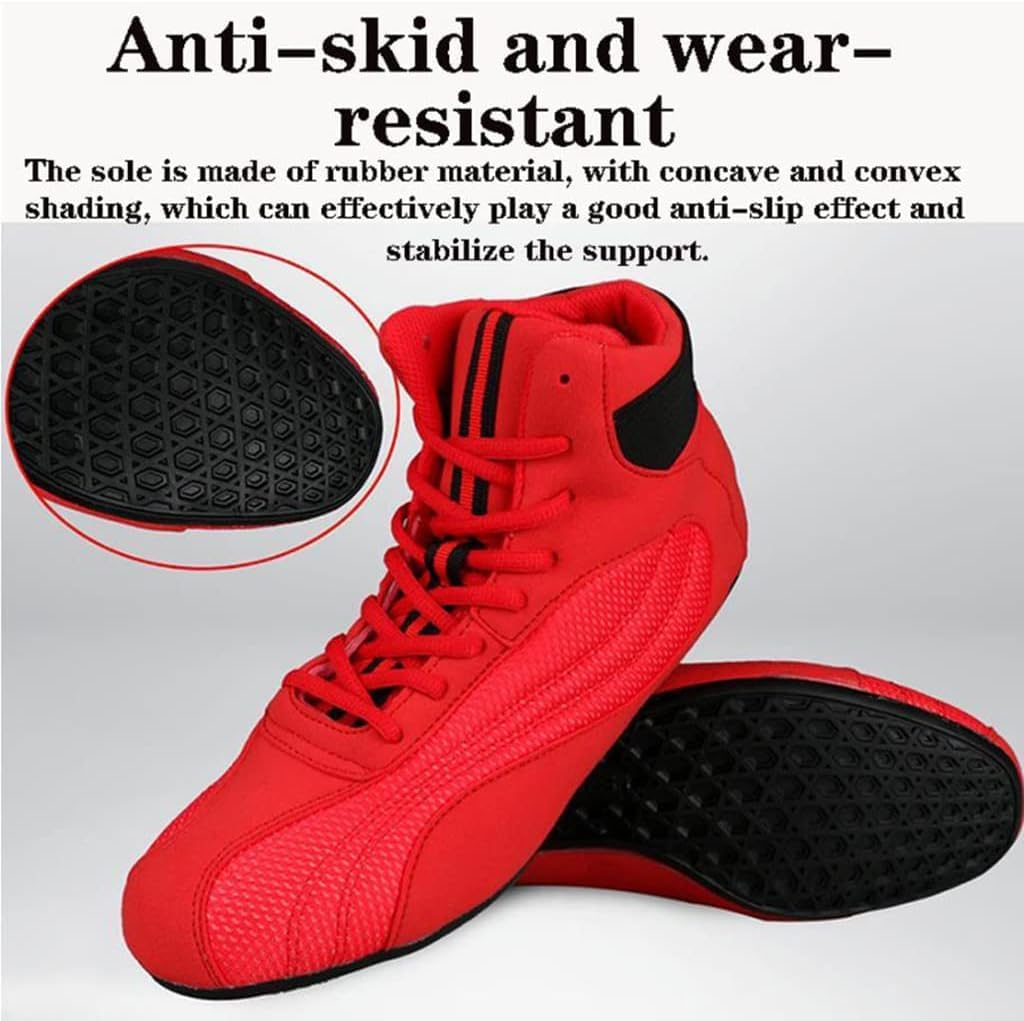 ボクシングブーツ、ユニセックスアダルトボクシングシューズ、レスリングシューズ、高トラクションコンバットスポーツシューズ、滑り止め通気  ボクシングシューズ レスリングシューズ 専門トレーニングシューズ ボクシング プロフェッショナル 格闘靴 戦闘訓練靴 耐摩耗 ボクシングブーツ、ユニセックスアダルトボクシングシューズ、レスリングシューズ、高トラクションコンバットスポーツシューズ、滑り止め通気