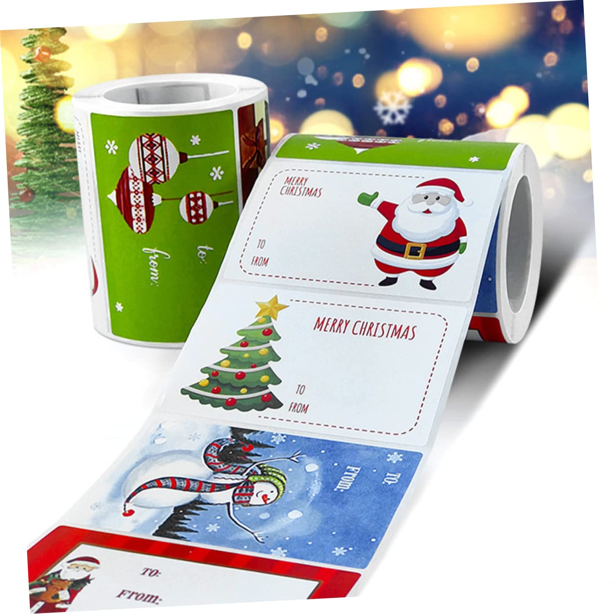 SEWACC 8rollos Etiquetas De Navidad Para De Pegatinas Para Cajas y Envelopes Autoadhesivos y Tarjetas y Diseño Divertido