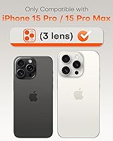 Vista 2 de TOCOL Protector de lente de cámara para iPhone 15 Pro Max/Protector de lente de cámara para iPhone 15 Pro de vidrio templado HD individual