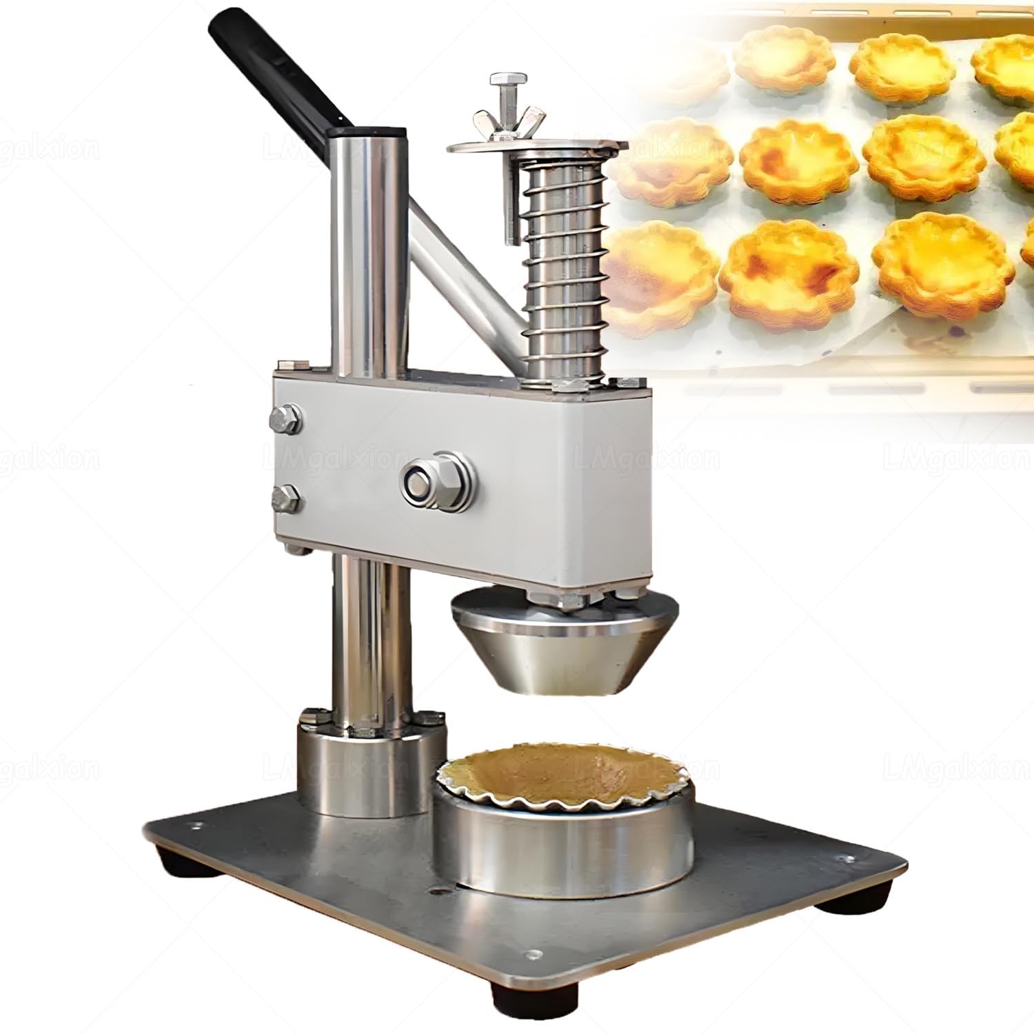 Molde manual para tartas de huevo y prensa de corteza de tartas, herramienta antiadherente de acero inoxidable para conchas de pastelería uniformes, bases saladas