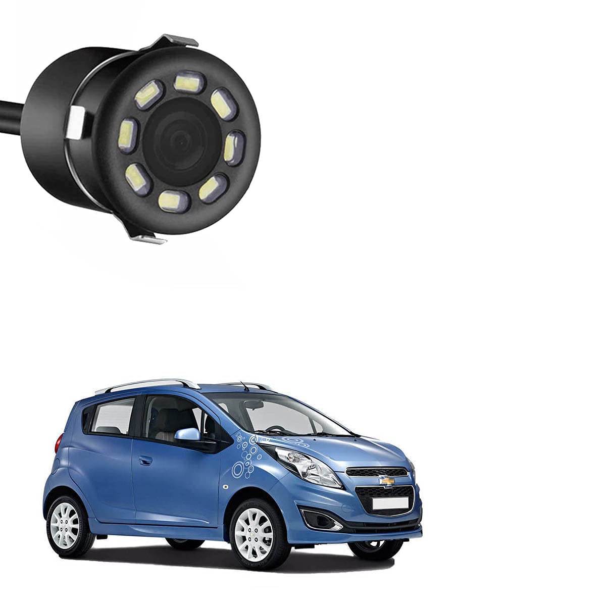 AdroitZ Car Rear View Camera 170 Degree Auto Reversing Parking Monitor 8 LED Night Vision CCD Waterproof HD Video Cool for Spark_P09