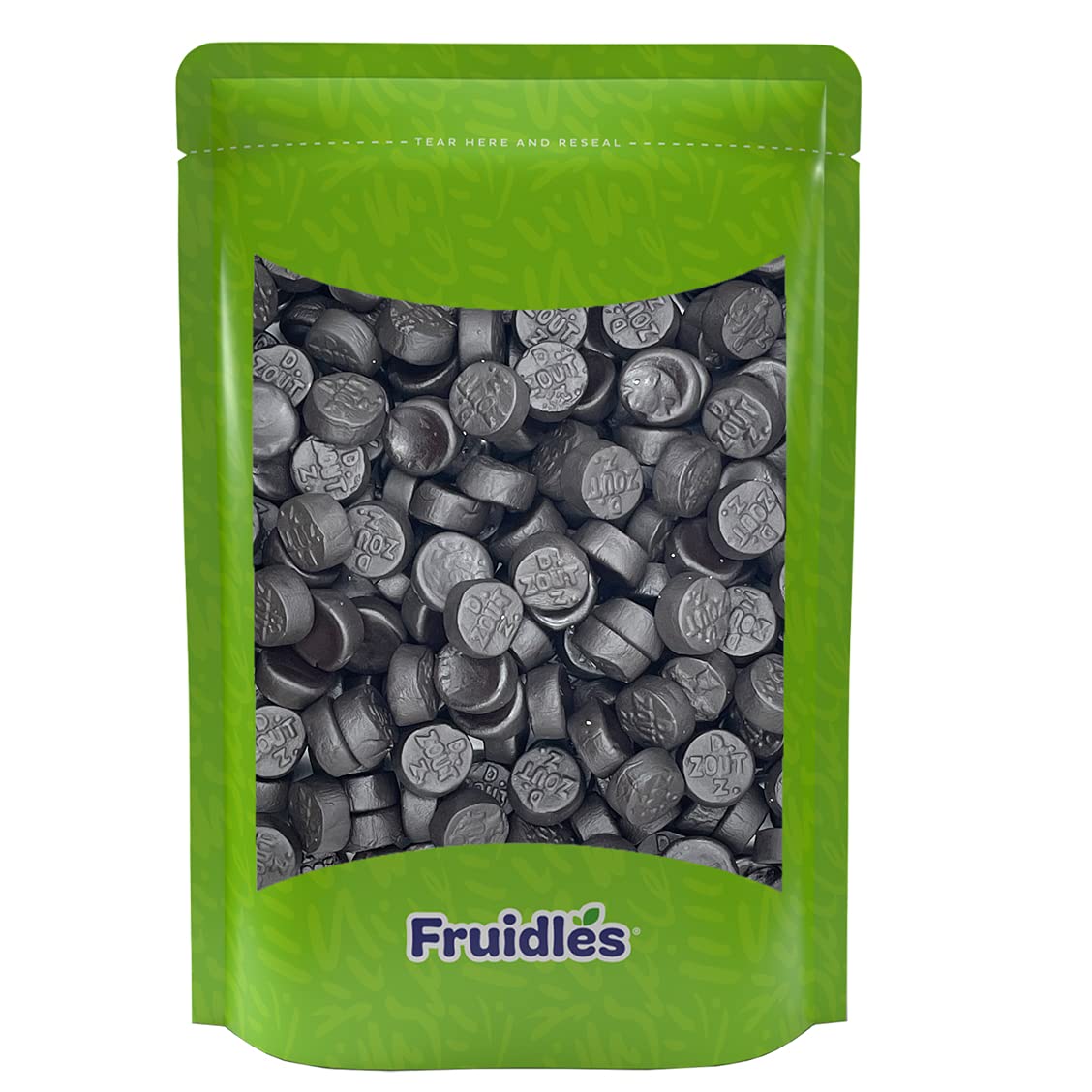 Fruidles Licorice Double Salt Dutch Gummies, Salted Black Licorice (Half-Pound)