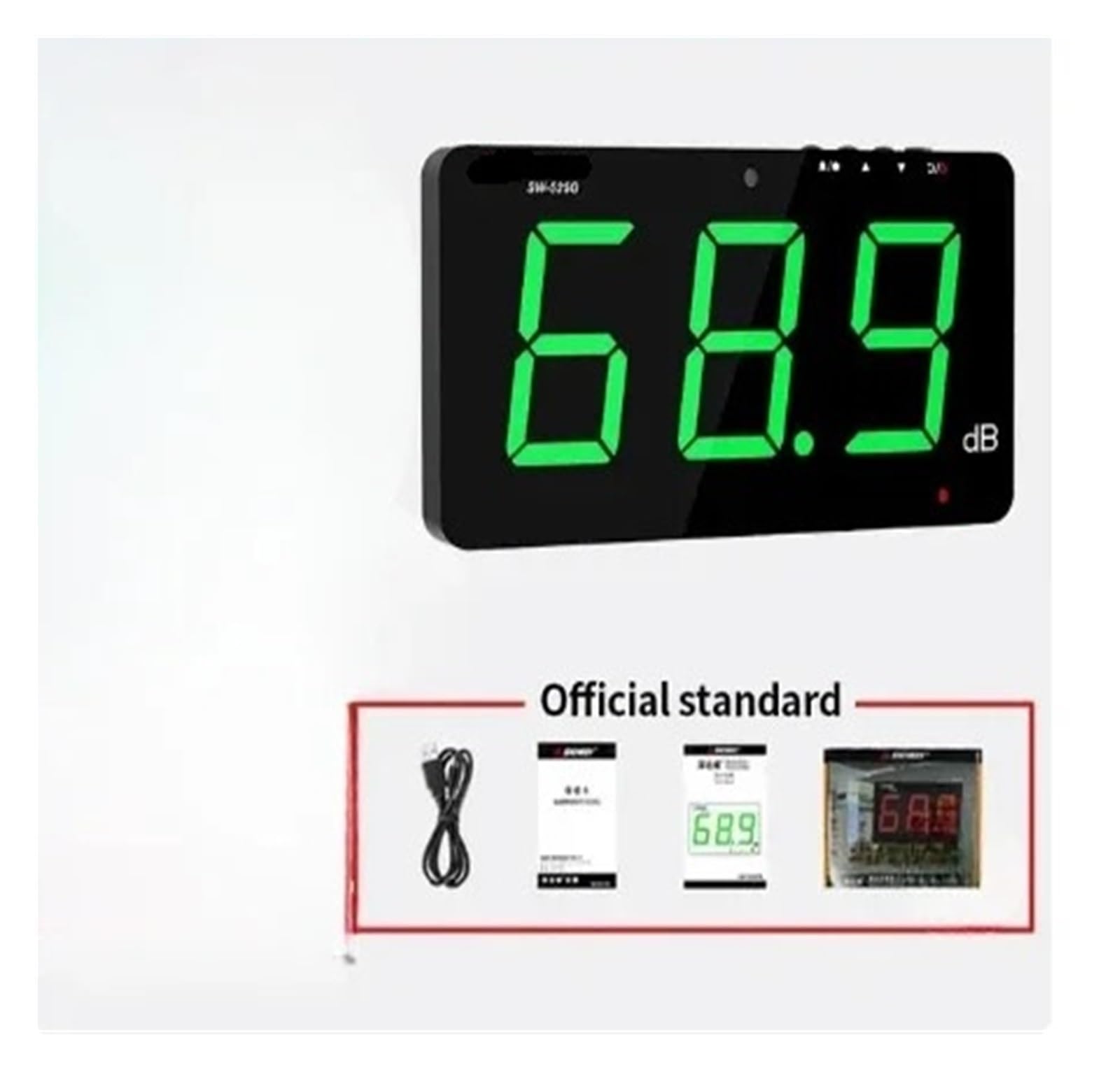 Sonómetro Digital Sw-525 De 30-130 Db, De Pared, con Detector De Decibelios, Profesional (Sw 525A)