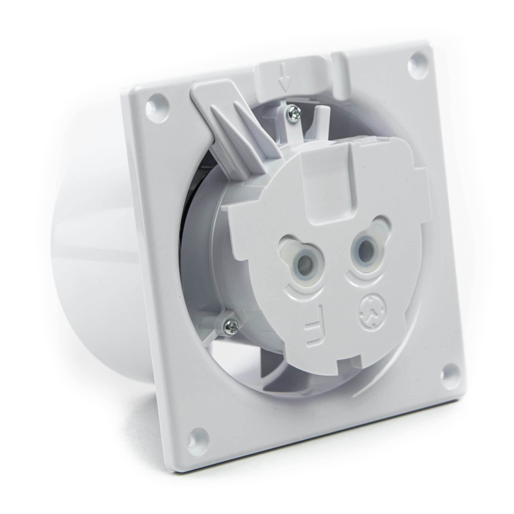 Ventilatore silenzioso, sensore di umidità (HS), diametro 100 mm, vetro bianco, cuscinetti a sfera, basso rumore, basso consumo energetico, per bagno e cucina dRim