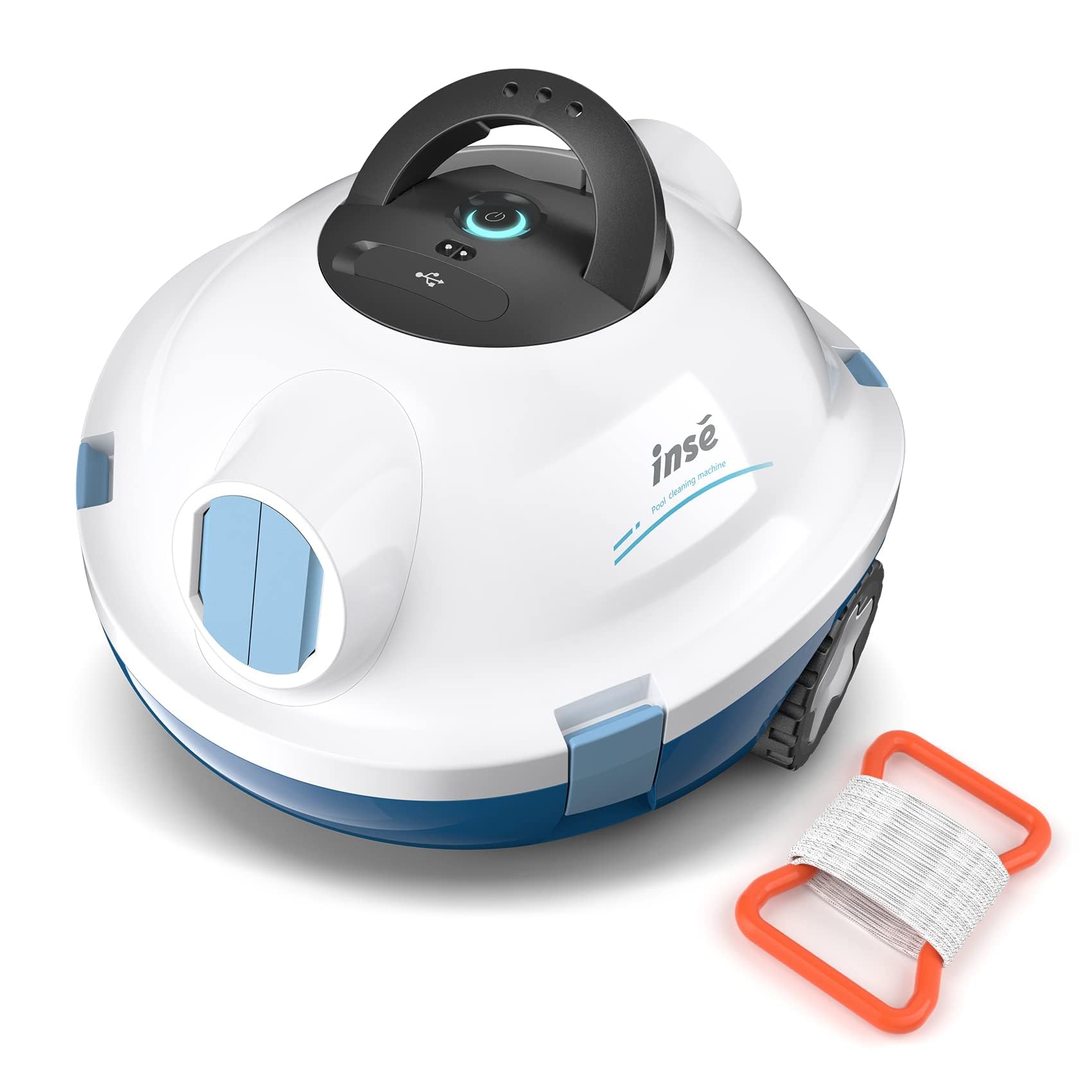 INSE Y10 Cordless Robotic Pool Cleaner, Automatic Pool Vacuum, 90 Mins Runtime & Powerful Suction, Self-Parking, Lightweight, Ideal for Flat Above/In-Ground Pool up to 1100 Sq.Ft