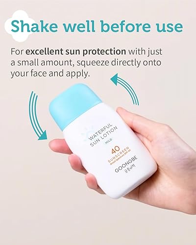 Miniatura 5 de GOONGBE Waterful Loción solar suave SPF 40 Protector solar mineral resistente al agua de óxido de zinc para bebés, niños y adultos Hipoalergénico,