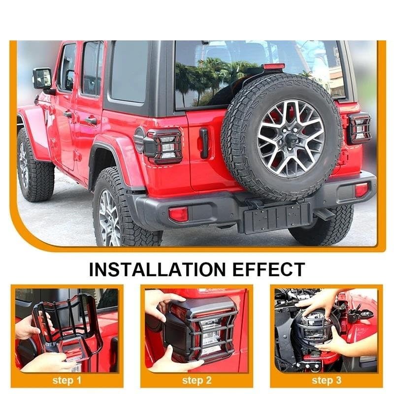 Boîtier feu arrière Wrangler JL et Gladiator JT cache phare ABS noir - 5