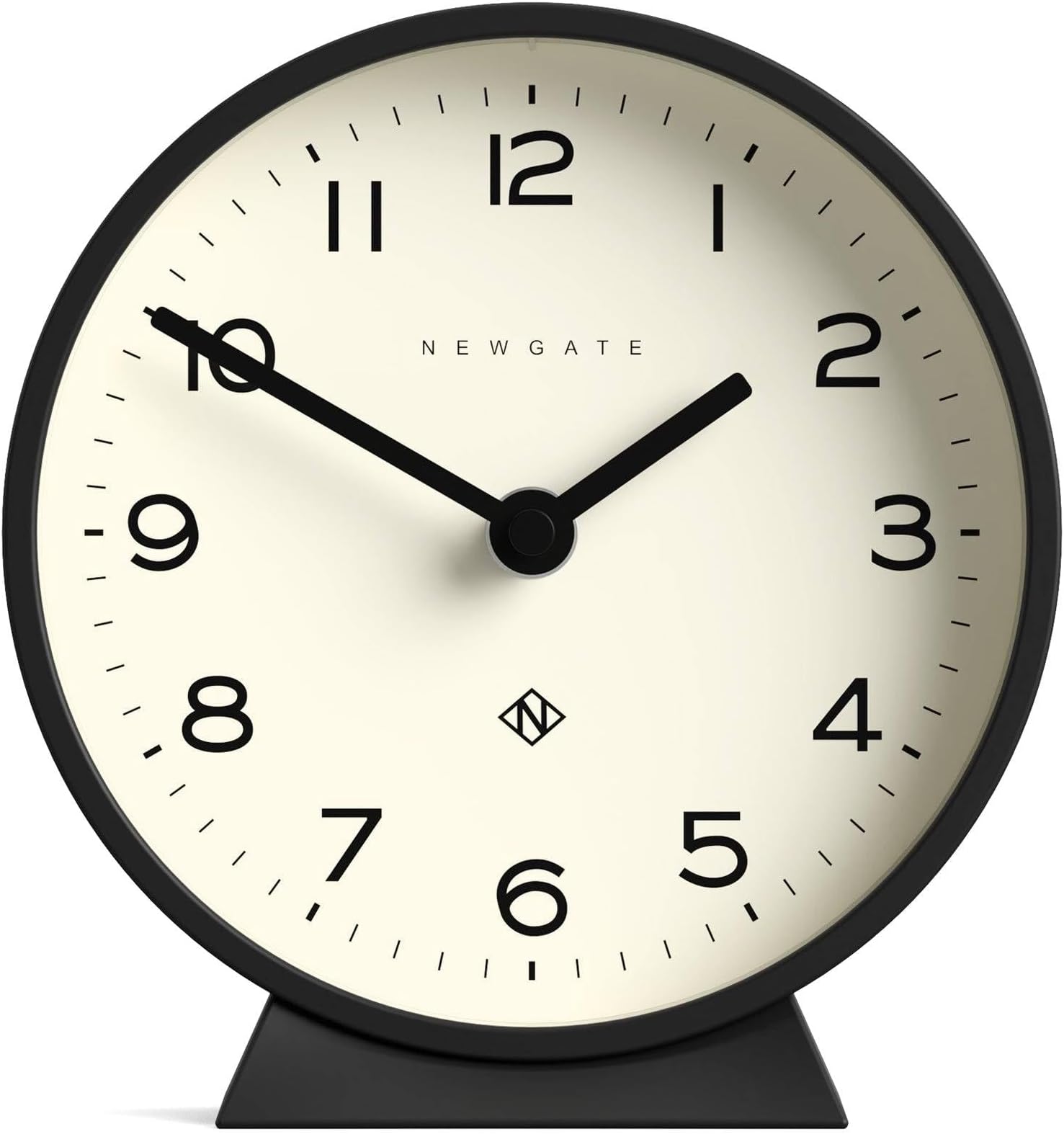 M Mantel Echo Desk Clock | Modern Round Design | Black | Easy to Read Numbers | Contemporary Style for Desk, Table, Shelf or Bedside