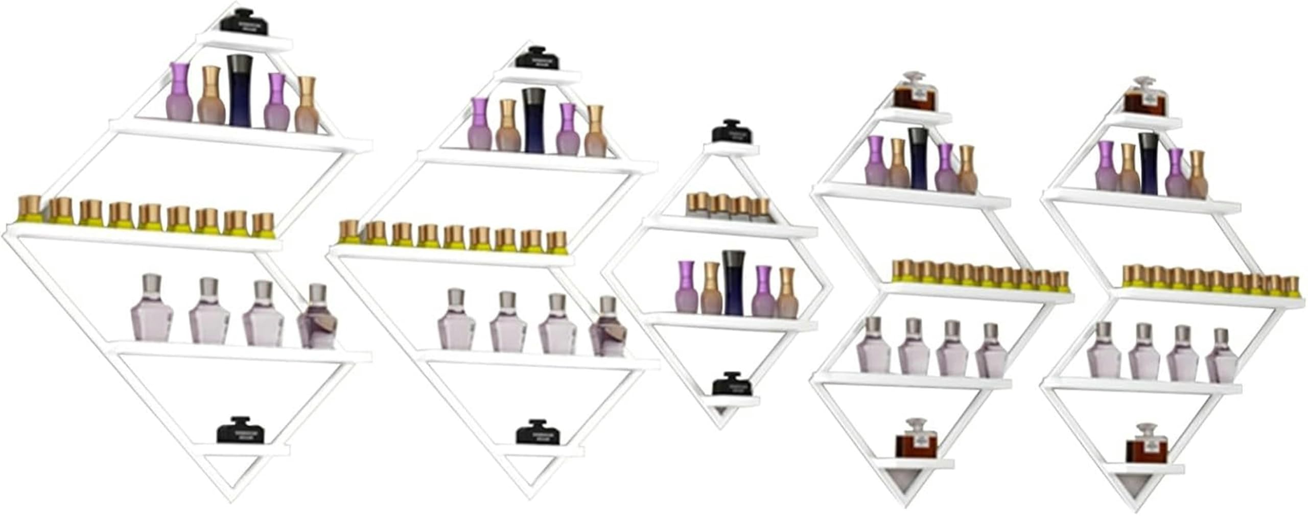 5 Confezioni di Porta Smalto in Metallo per Salone di Bellezza, Porta Smalto da Parete in Metallo Irregolare, Porta Trucchi, Rossetti, profumi, mensole da Parete per Centri Benessere, Centri