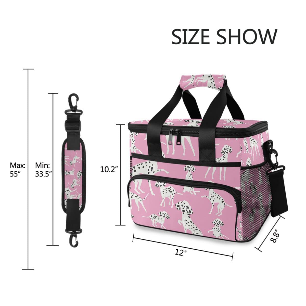 YINGD Borsa termica per il pranzo con motivo dalmata carino