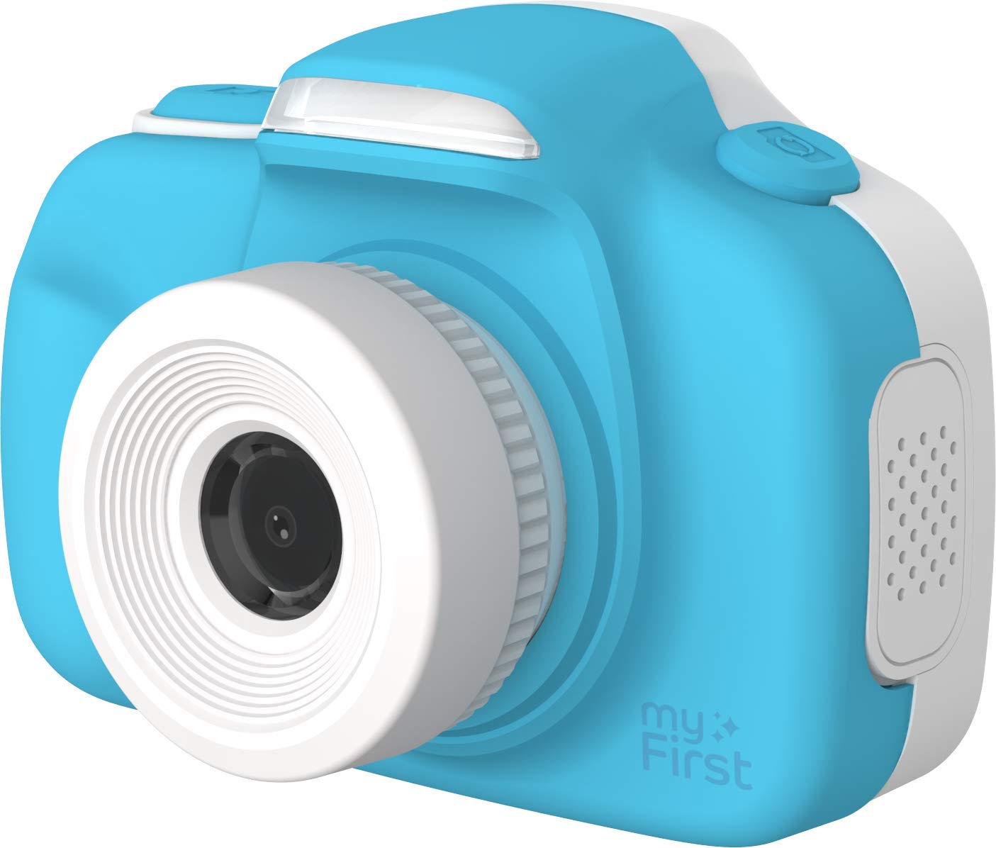 Oaxis myFirst Camera 3, Color Azul. Mini cámara de 16 MP Estilo Reflex para niños con DualLens y Lente Macro