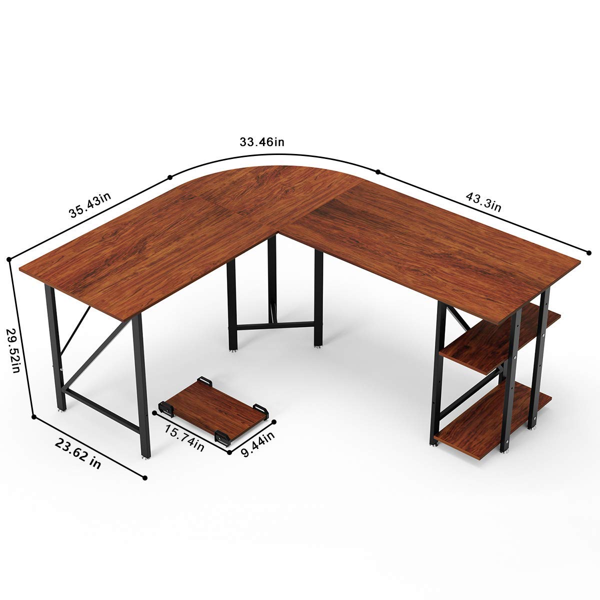 Buy L Desk DEWEL Reversible L Shaped Desk Corner Computer Desk 55''X66
