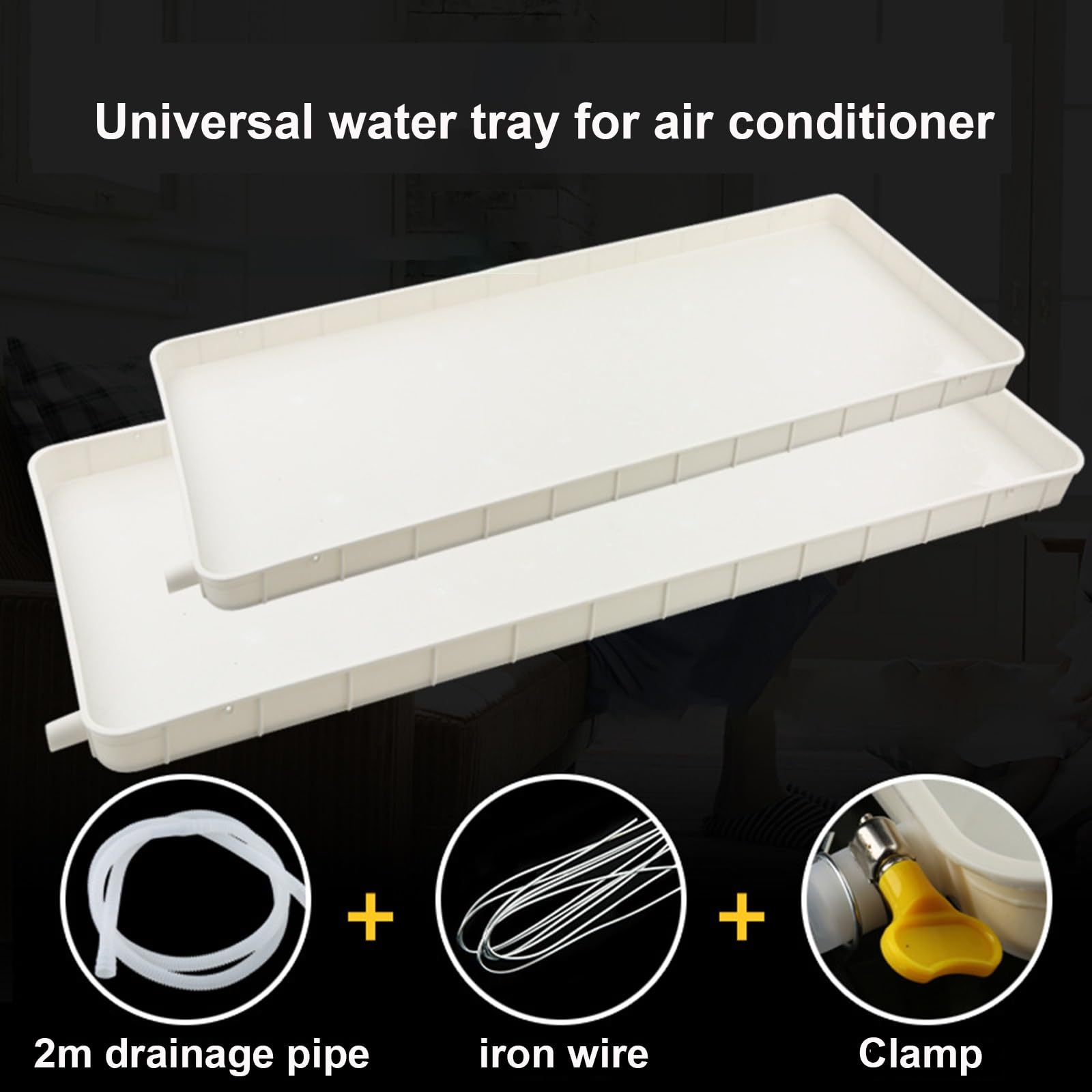 Kit universale per condizionatore d'aria con tubo di scarico per condensa AC finestra, condizionatore d'aria (81,5 x 35 cm)