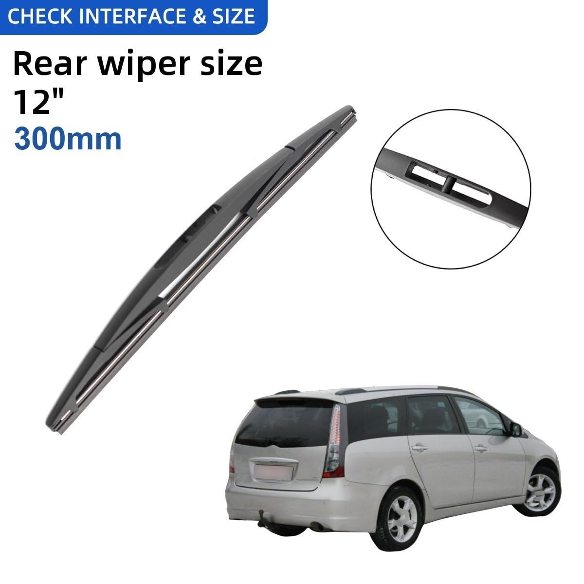 Juego de limpiaparabrisas Para Mitsubishi Grandis 2003-2011 28"+22"+12" 3 piezas escobillas limpiaparabrisas delanteras y traseras parabrisas limpiaparabrisas(9mm J Hooks)