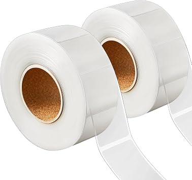 2 Rolls Clear Barcode Label Protector Strips, Waterproof Self-Adhesive Tape for Library Books, 1200 Labels Per Roll