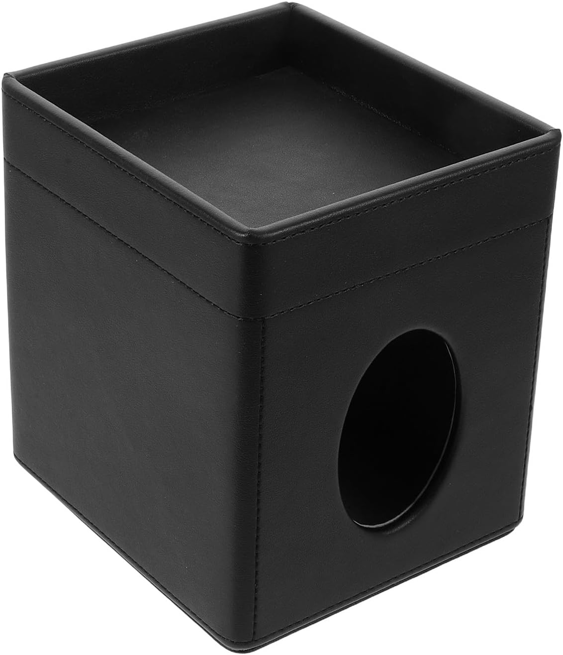 Artificial Leather Tissue Box Cover Organizer with Tray, Napkin Caddy Dispenser Tissue Holder for Bathroom Office Table Countertop Night Stand