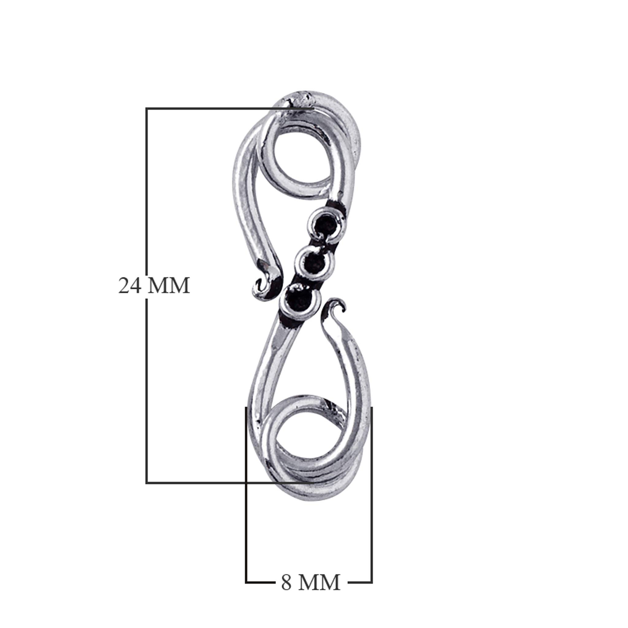 Silver Overlay ''S'' Hook CSF-111-24X8MM