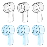 6 Pack Toothbrush Dustproof Cover Compatible with Oral B iO Ultimate Clean Gentle Care Replacment Heads and iO Series 3 4 5 6 7 7G 8 9 Electric Toothbrush (Transparent+Blue)